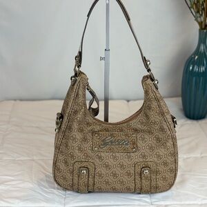 Vintage Y2K GUESS Monogram Studded Hobo Bag